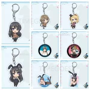 청춘돼지 산타크로스 사쿠라지마 마이 키링 가꾸 열쇠고리 아즈사가와 카에데 