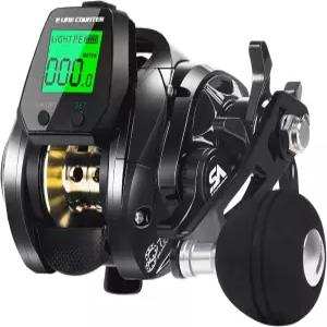 SAMOLA 스마트 디지털 라인 카운터 낚시 릴 소금물 미끼 캐스터 다기능 22Lb/35Lb 최대 항력 릴링
