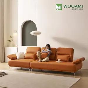 [리뷰이벤트]우아미가구 카리안 4인용 가죽 스윙 소파+스툴