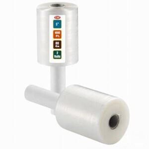 2팩 산업용 강도 미니 핸드 스트레치 랩 5인치 1000피트 롤 80게이지 두께, 이동 용품, 가구, 팔레트, 포장용 플라스틱 랩, 고강도 필름