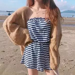 여성스러운 그물 가디건 루즈핏 여리여리 패션 코디 (KYR-WBFE9B6)