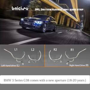 BMW 5 시리즈호환  2018-2020 LED 헤드라이트 DRL 자동차 조리개 가이드 주간 주행등 튜브 라이트 바 화이