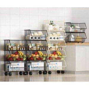 5단 철제 바스켓 간식 펜트리 와이어 네트망 진열장 주방 철제바구니 수건 4단 마트진열대