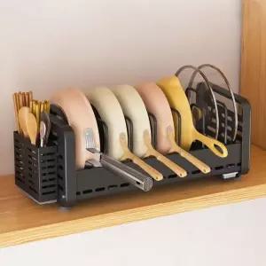 고품질 길이조절 물빠짐 프라이팬 정리대 간격조절 거치대 (WFKDTI0)