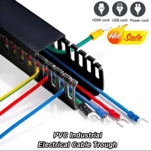 검정색 케이블 트레이 PVC 오픈 슬롯 배선 레이스웨이 덕트커버 포함 책상 TV 컴퓨터 전원 코드 아래에 숨