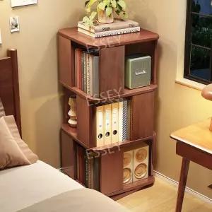 회전책장 책꽃이 잡지꽂이 서재 코너 우드 호두 도서 책수납 원목