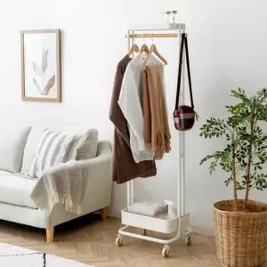 1인 행거 바퀴달린 검은색 로비 난방텐트 철제 북유럽