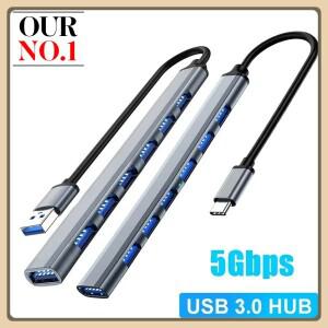 USB 3.0 허브 7-In-1 OTG 확장 도킹 스테이션 멀티포트 분배기 PC 노트북 마우스 키보드용 고속 데이터 전