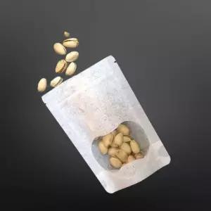 진열용 전통 한지창 지퍼스탠드 15X22cm 밑8cm 100매비닐봉투 선물포장 견과 창봉투 파우치