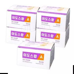 피부소독 이도스왑A x 소독용 이소프로필 알콜솜 100매 5개