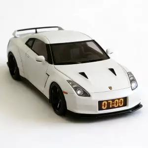 자동차 알람 시계 스포츠 장식품 크리스탈 클리어 LED 디스플레이 화면이 있는 스포츠카 애호가를 위한