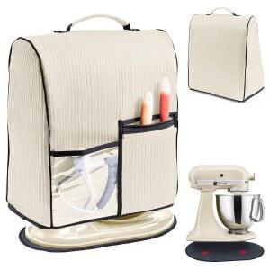 BAGSPRITE KitchenAid 4.5 /5쿼트 볼 트 믹서용 어플리케이션 슬라이더가 있는 스탠드 믹서 커버 - 주방 보조 액세서리 및 부속품을 위한 포켓이 가전 먼지