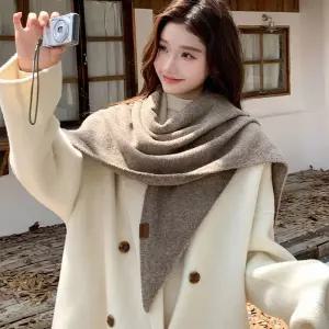 머플러 홀 고리 간편 착용 세련된 케이브 워머 크로스 패션 어깨 케이프망토 케이프숄 코트 니트 하이넥 목