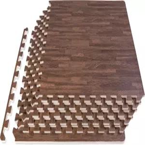 프로소스핏 우드 그레인 퍼즐 매트 1？2 인치 6 EVA 폼 연동 바닥 타일(24제곱피트)로 안전한 실내 운동