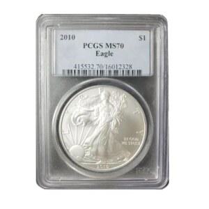 USA 2010 1 달러 아메리칸 실버 이글 코인 불리온 - 트로이 온스 0.999 MS70 PCGS