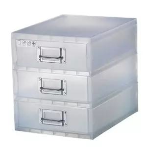 3단 서랍형 수납함 중형 플라스틱 서식 사무실 다용도 정리함 생활 손잡이 서장 사무용 미니책상 플라스틱