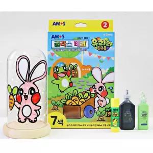 휴리와 친구들 글라스데코2 7색 컬러 스티커만들기재료 단체선물 물감