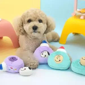 패리스독 피너츠 콤보 라텍스 롤케이크 토이 4EA바스락 삑삑이장난감 노즈워크 간식놀이 놀이