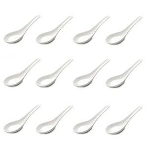 [미국배송] 일본바게인 3421X12 아시아 일본식 중국식 완탕 소바 라이스 포 라면 수프 스푼 12개 세트 흰색