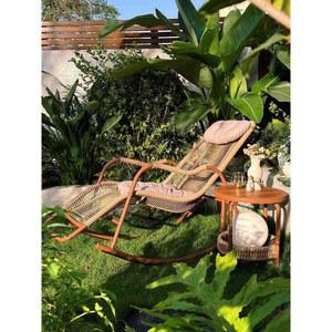 라탄 스윙체어 흔들의자 쇼파 1인용흔들의자쇼파 화이트/골드 인테리어 홈레저 낮잠 모던