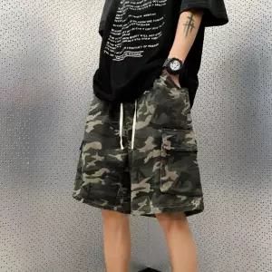 남성 밀리터리 루즈핏반바지 카모팬츠 캐주얼 이중밴딩 남자 5부