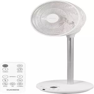 침실용 쿠쿠 진동 선풍기 12단 속도 및 4풍 모드의 스탠딩 받침대 바닥 리모컨 조용한 BLDC 전기 모터로