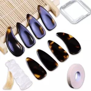 무이양 그루브 디자인 구정 핑거 현악기 연주자를 위한 테이프 네일 플레이트 수납 박스 완비 액세서리