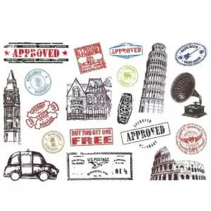 클래식캐리어꾸미기 노트북 우표 다꾸용품 빈티지 19X28cm