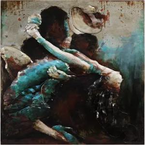 엠파이어 아트 다이렉트 볼룸 댄서 혼합 매체 언 핸드 페인팅 차원의 벽 48인치 x 32인치 2.4인치 걸 준비