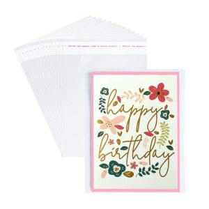 Miraclekoo 300Pcs 4-5/8 X 5-3/4인치 리셀러블 첼로 셀로판 백, 두꺼운 투명 플라스틱 소매-핏 A2 카드, 봉투 사진 쿠키 캔디