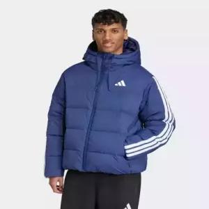 adidas 클라이마웜 3-스트라이프 푸퍼 다운 후드 재킷 - 다크블루 JX7799
