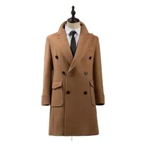 모직코트 남성 캐시미어 더블 오버핏 와이드 울 겨울 하프 브라운 모던 클래식 남친룩