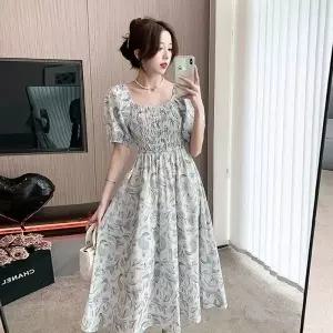 롱원피스 러플리 퍼프소매 바캉스룩 원피스 여자 (WFKEORP)