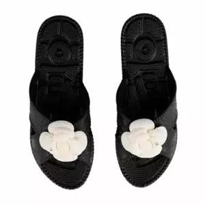 JMds 신우실업 거실화 플라워 지압 가벼운 슬리퍼 실내화 (블랙)