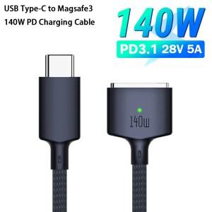 140W USB  C-Magsafe 3 자기 충전기 코드 노트북 케이블 변환기 PD 2M MacBook Air/Pro A2442 A2485 A2681