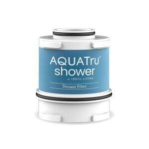 AquaTru 샤워 필터 고출력 교체 카트리지 | 3단계 필터는 염소, 클로라민 및 기타 유해한 오염 물질을 줄여 부드럽고 한 피부와 모발을 제공합니다