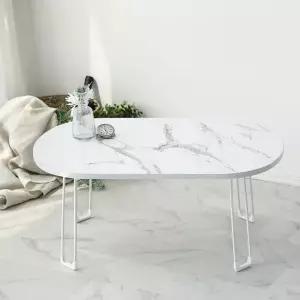 [퍼니메이커]모던 스타일 타원 접이식테이블 좌식 밥상 7248 테이블 인테리어 교자상