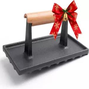 샤이니스타 베이컨 프레스 블랙스톤 그릴용 8인치 × 4인치 주철 그릴 버거 파니니 프리시즌 실내외 요리