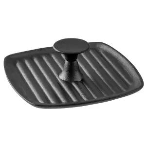 테이블크래프트 10751 주철 사각 파니니 프레스 7.75 x 2.375 인치 균일한 요리를 위한 튼튼한 그릴 무게