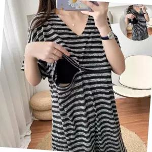 여름 반팔 시원한 산후 수유티 외출 수유복 원피스