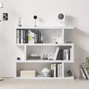 듀오 인테리어 3단 ㄹ자 데스크 책장 파티션 1200