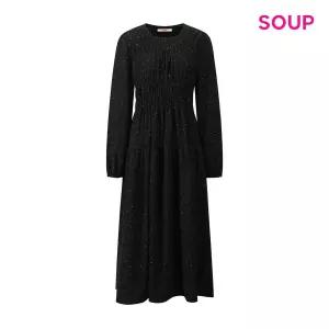 [롯데백화점]SOUP 스모크 밴딩 플라워 롱 원피스 S61OP02