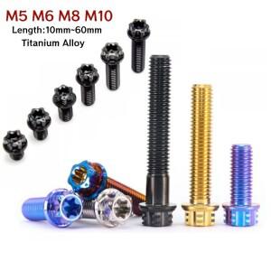 1개 티타늄 볼트 M5 M6 M8 M10 토르크 플랜지 PVD 컬러풀 헥스 나사 자동차 바이크 오토바이 부품 길이 10m
