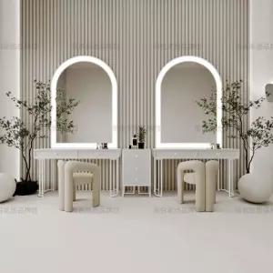 메이크업샵 화장대 미용실 테이블 시설 골드프레임 메이크업 스튜디오 웨딩샵