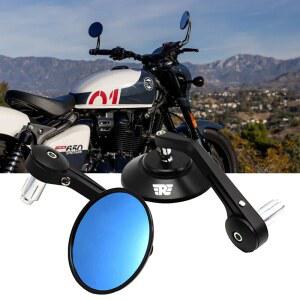 al Enfield /Meteor/Classic 350 500 인터셉터 650 CNC 오토바이 바 엔드 미러 레트로 핸들 바 팁 후면보기