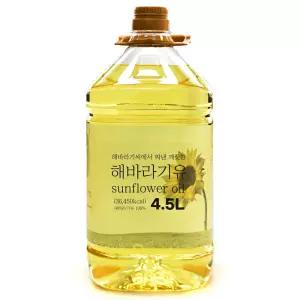 해바라기유 해바라기씨유100 식용유 업소용 대용량 4.5L 1개 오일 콜드프레스 건강 냉압착 엑스트라버진