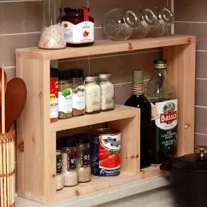 나무선생 주방 싱크대 원목선반 정리함 양념통 수납함 주방선반