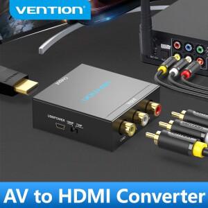 Vention AV to HDMI 변환기 RCA 비디오 어댑터  TV 박스 프로젝터 게임 콘솔용 미니 소형 USB 전원 케이블