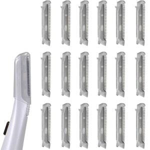 완벽한 교체용 헤드 18개, 터치 더마플레인 글로, 조명이 있는 얼굴 각질 제거기, 및 눈썹 제모용 블레이드 (18개)