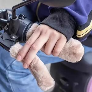 겨울용  플러시 핸들바 커버 미끄럼 방지 장갑 전동 스쿠터 바이크 오토바이 삼륜차 방풍 그립 보호대